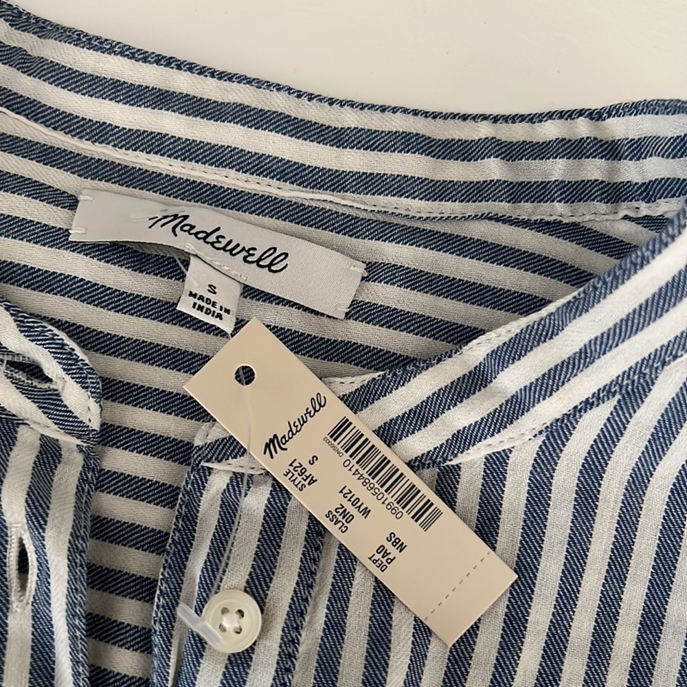Madewell Puff-Sleeve Button Down Stripe - Picture 9 of 12
